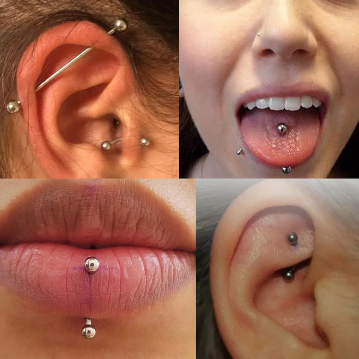 LAURITAMI kit piercing completo, varie misure 14G 16G 20G Acciaio inossidabile Piercing naso setto nasale Sopracciglia Labbra Lingua Cartilagine ombelico Set di gioielli