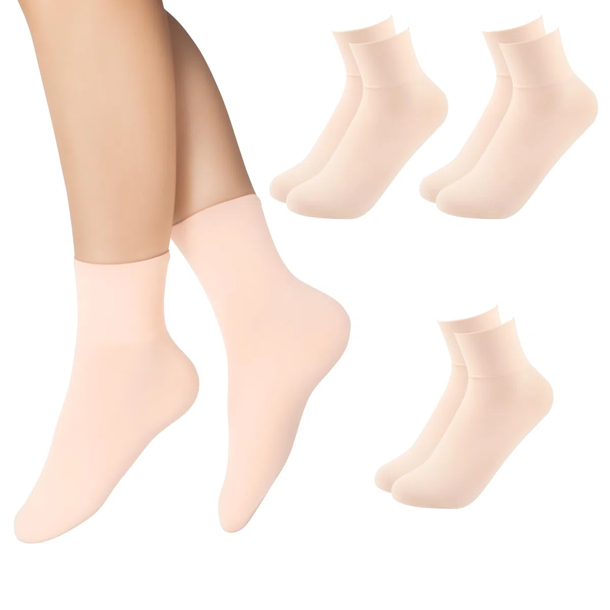 Maxmoc Calze da Ballo per Ragazze, 3 Paia di Calze da Ballo Senza Cuciture, Morbide e Traspiranti per Balletto, Jazz, Yoga, Ginnastica (6 UK Bambino-3.5 UK)