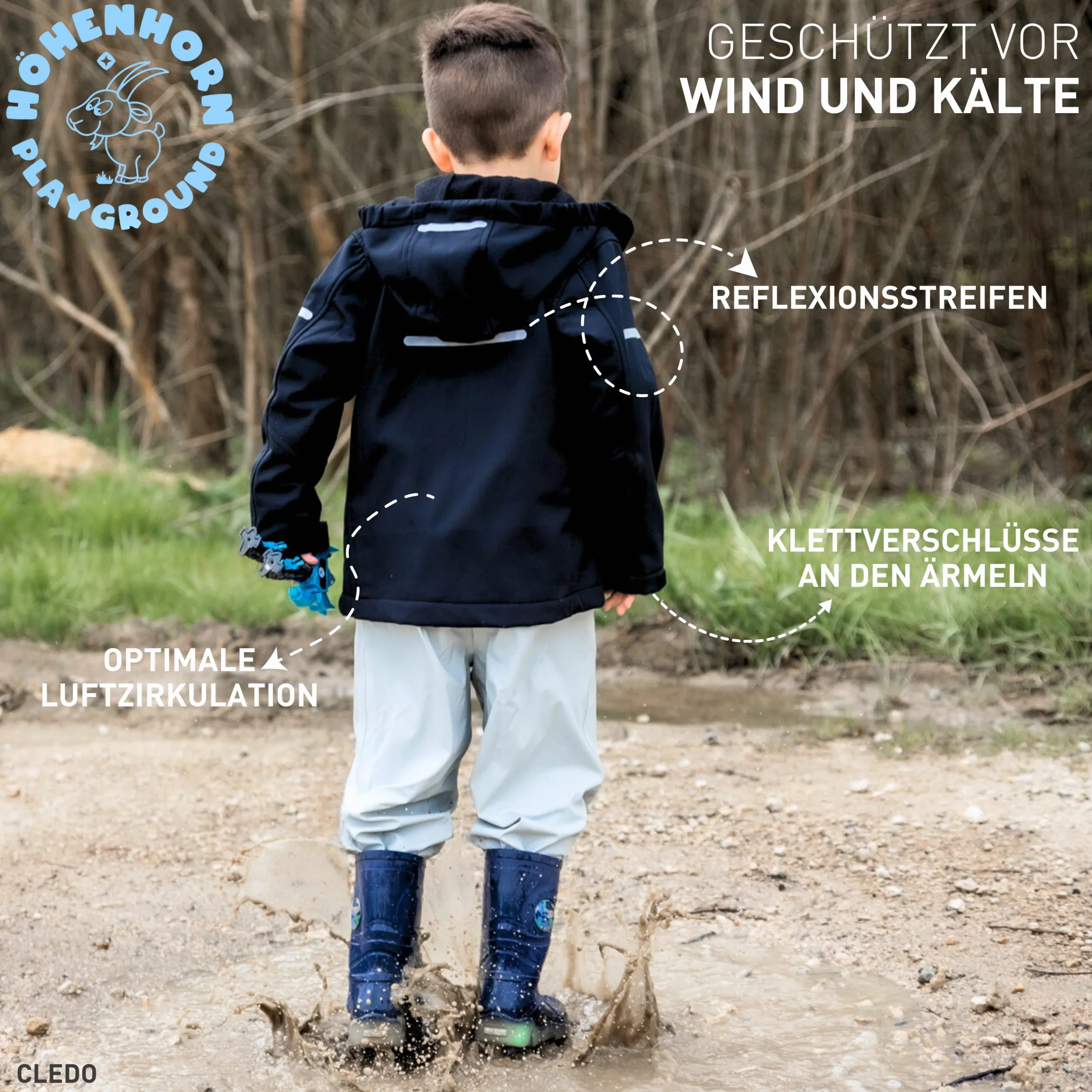 Höhenhorn Cledo - Giacca in softshell per bambini, per le mezze stagioni, antivento, impermeabile, traspirante, per le attività all’aperto