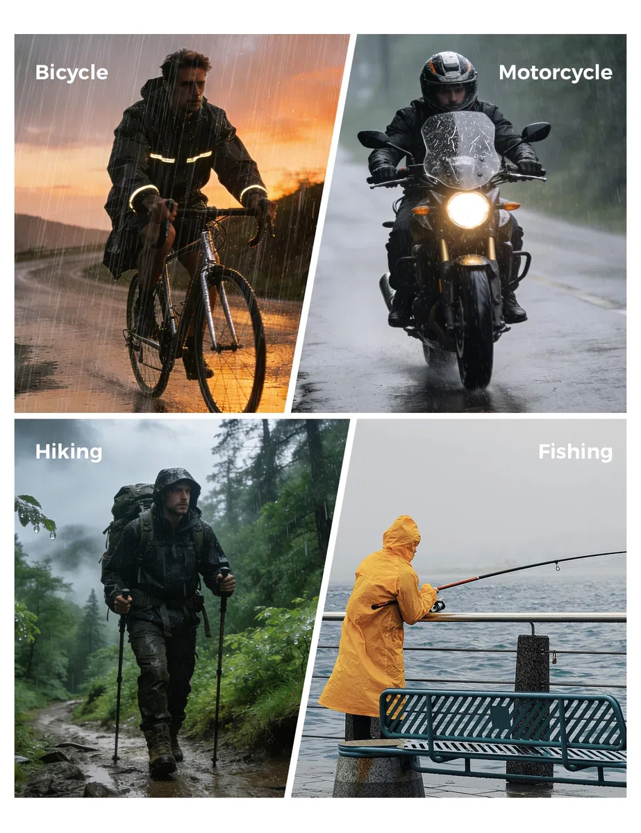 ROCKBROS Pantaloni Impermeabili da Ciclismo Uomo, Pantaloni Antipioggia per Bicicletta Sovrapantaloni Antivento e Traspirante, Abbigliamento Riflettente Sportivo per Escursionismo MTB Bici Running