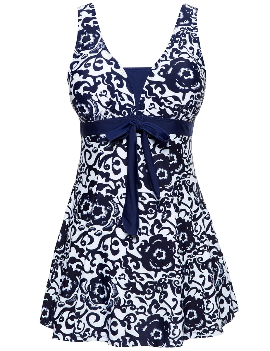 Wantdo Costume da Bagno Estate Taglie Forti Costume Intero Alta Vita Push Up Swimsuit per Mare e Spiaggia Donna Un Pezzo