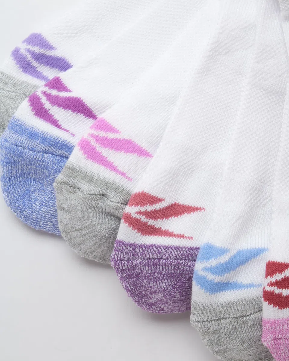 Reebok Calzini da donna alla caviglia, confezione da 6 paia di calzini sportivi a taglio basso da donna con linguetta anti-vesciche (4-10)
