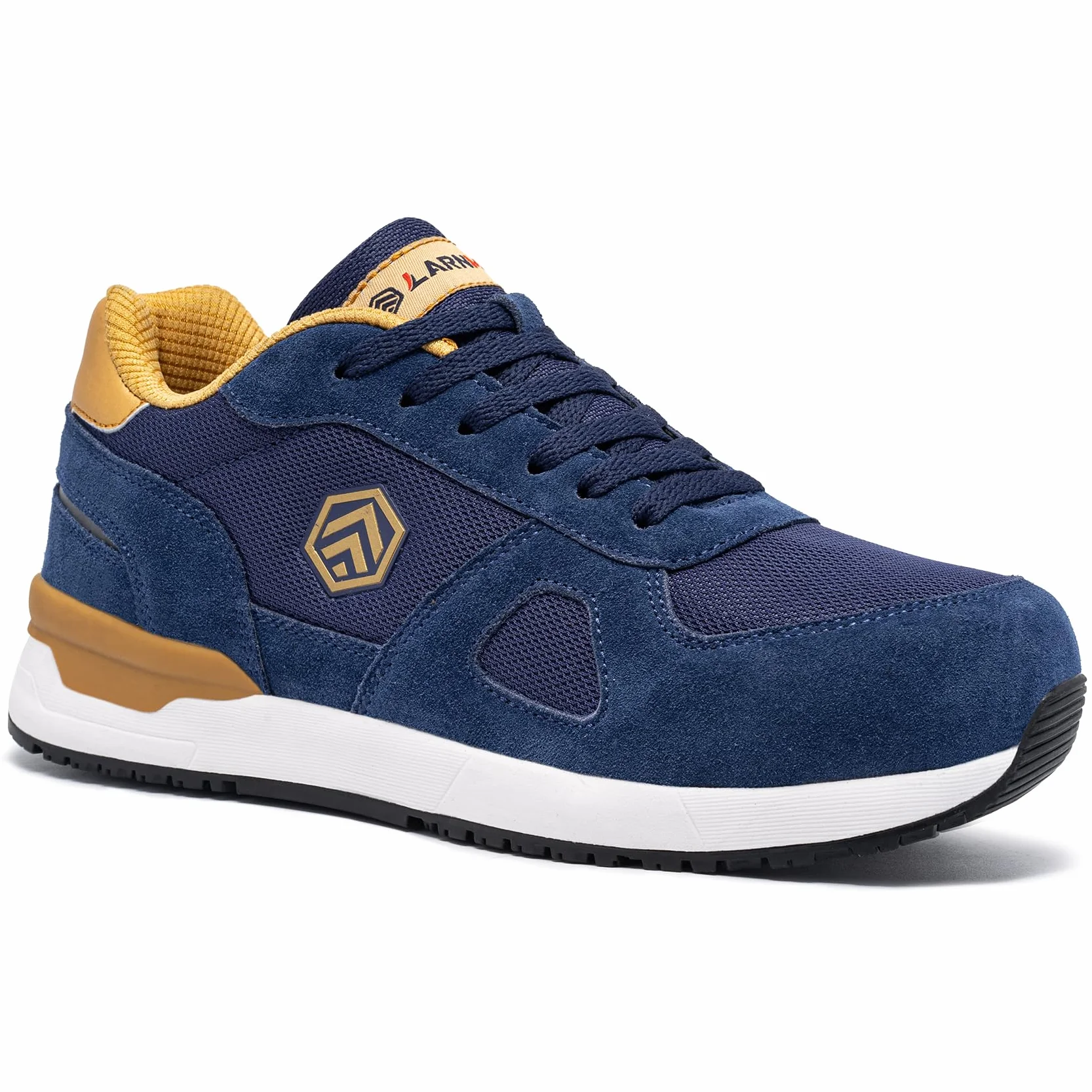 LARNMERN PRO Antinfortunistiche Uomo S1 SRC Antiscivolo Leggere Traspirante Scarpa da Lavoro con Punta in Acciaio Scarpe Sicurezza Comode 39-49EU