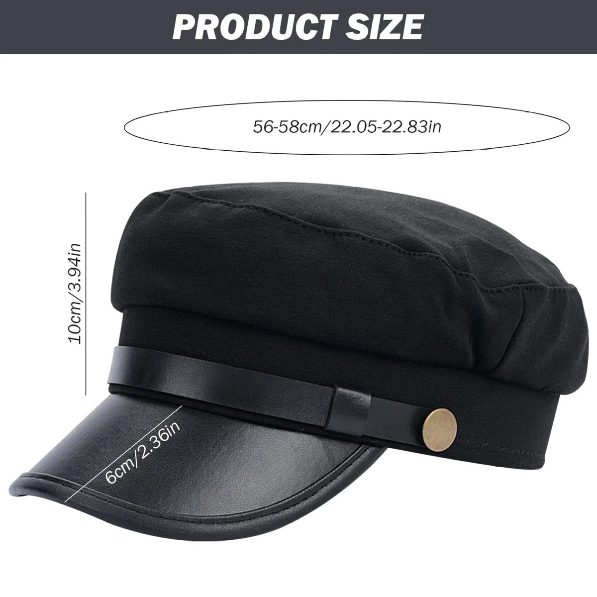 Cappello da Autista Cappello da Autista per Uomo e Donna Elegante da Capitano Elegante Berretto da Strillone da Pilota Vintage per Tutti i Giorni e Come Regalo Nero
