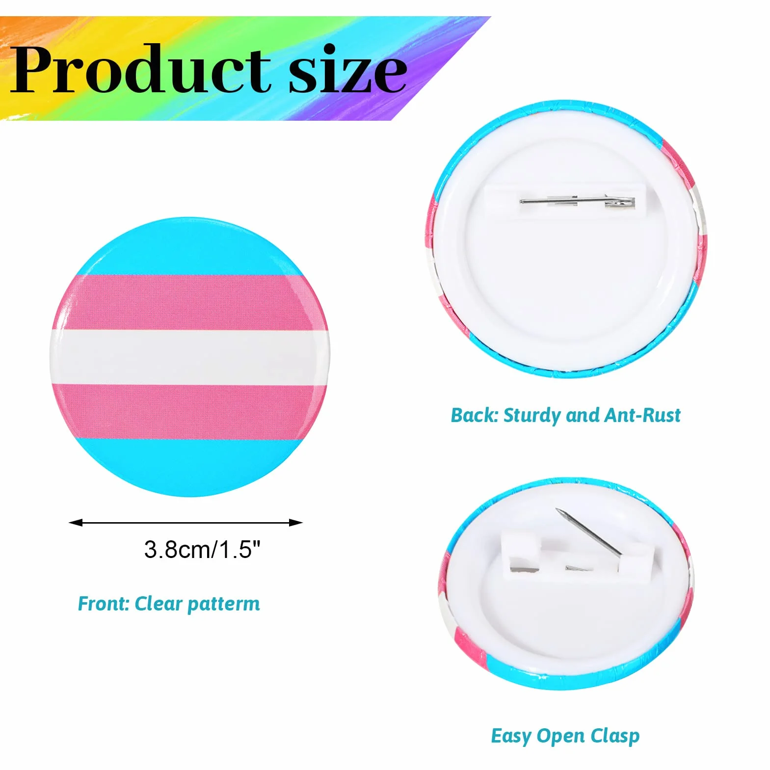 HOWAF 16 Accessori LGBT - Bandiera Arcobaleno, Bisessuale, Transgender, Lesbian, Bisexual Flag Pin per Bandiera Pride