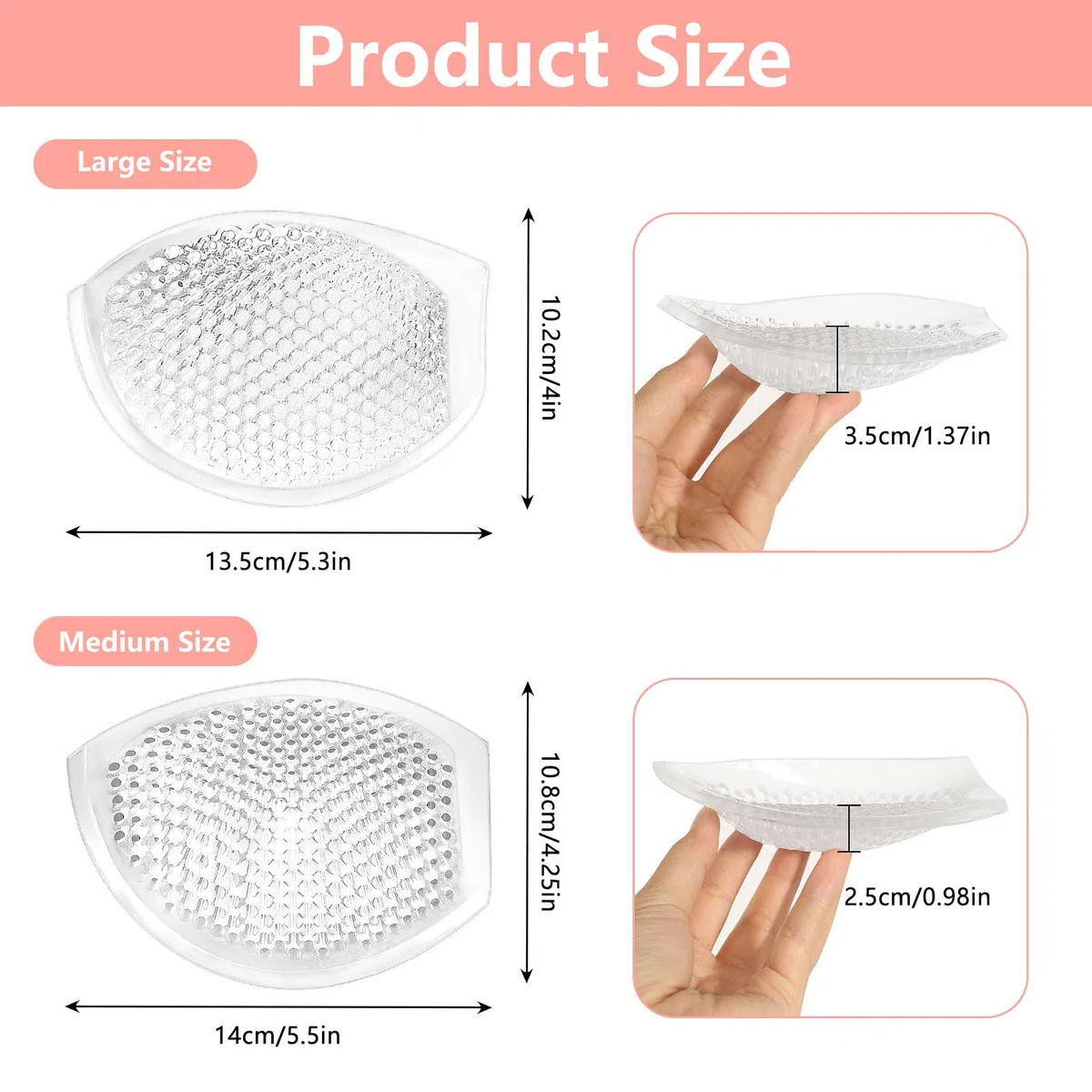 Imbottitura Reggiseno Silicone Coppe per Reggiseni Coppe per Costumi da Bagno 2 Paia Diversi Spessori Rimovibili Reggiseno Adesivo per Una Varietà di Reggiseni