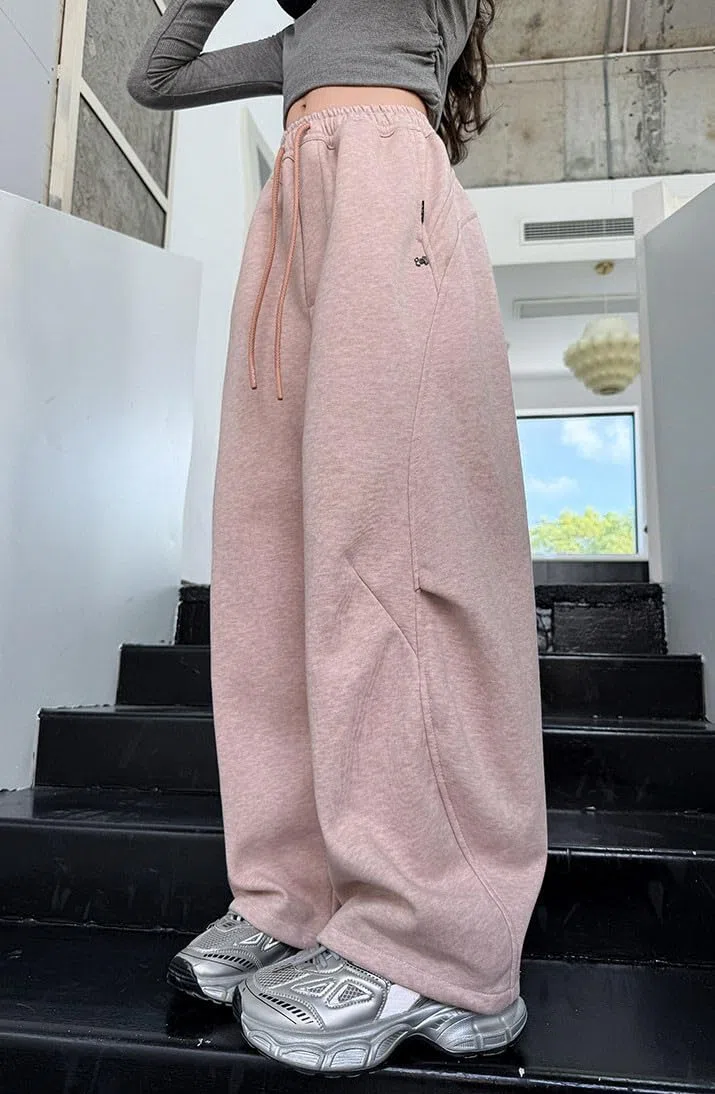 Pantaloni della tuta larghi a gamba dritta per bambini Pantaloni della tuta larghi primavera alto compleanno gamba larga pantaloni cargo fondo aperto gamba larga pantaloni della tuta con tasche