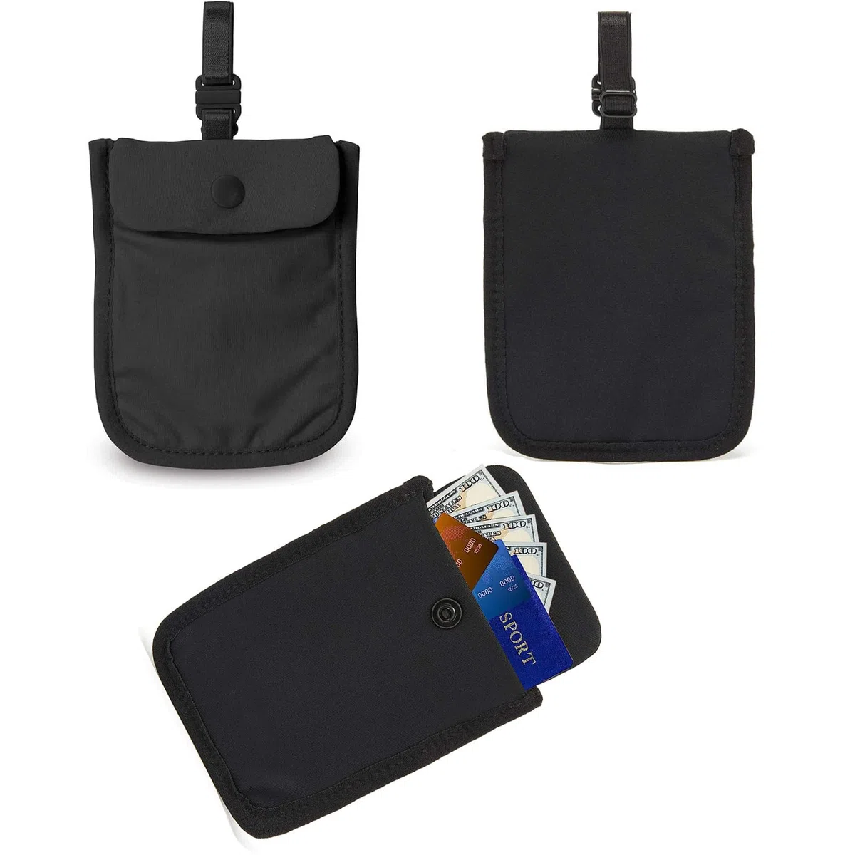 HsentimenH Portafoglio per Reggiseno da Viaggio per Donna, Borsa Reggiseno Portamonete, Portafoglio Nascosto Lavabile Antifurto con Cinturino Regolabile per Donna Viaggi e Sport Tasca Nascosta