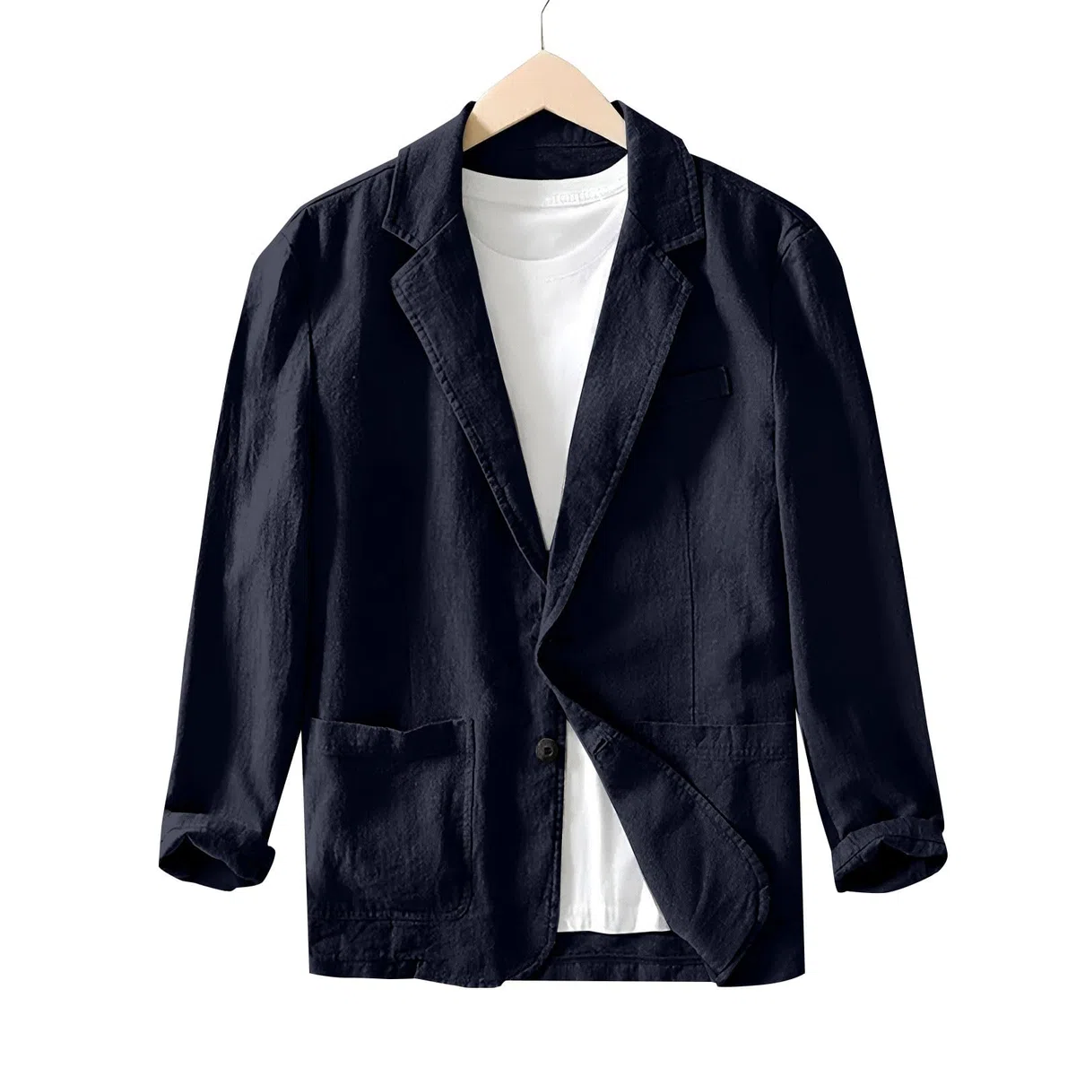 Giacca da mezza stagione da uomo, leggera, blazer da uomo, sportiva, in lino, traspirante, per il tempo libero, blazer, cardigan, alla moda, con bottoni, top casual, senza cappuccio