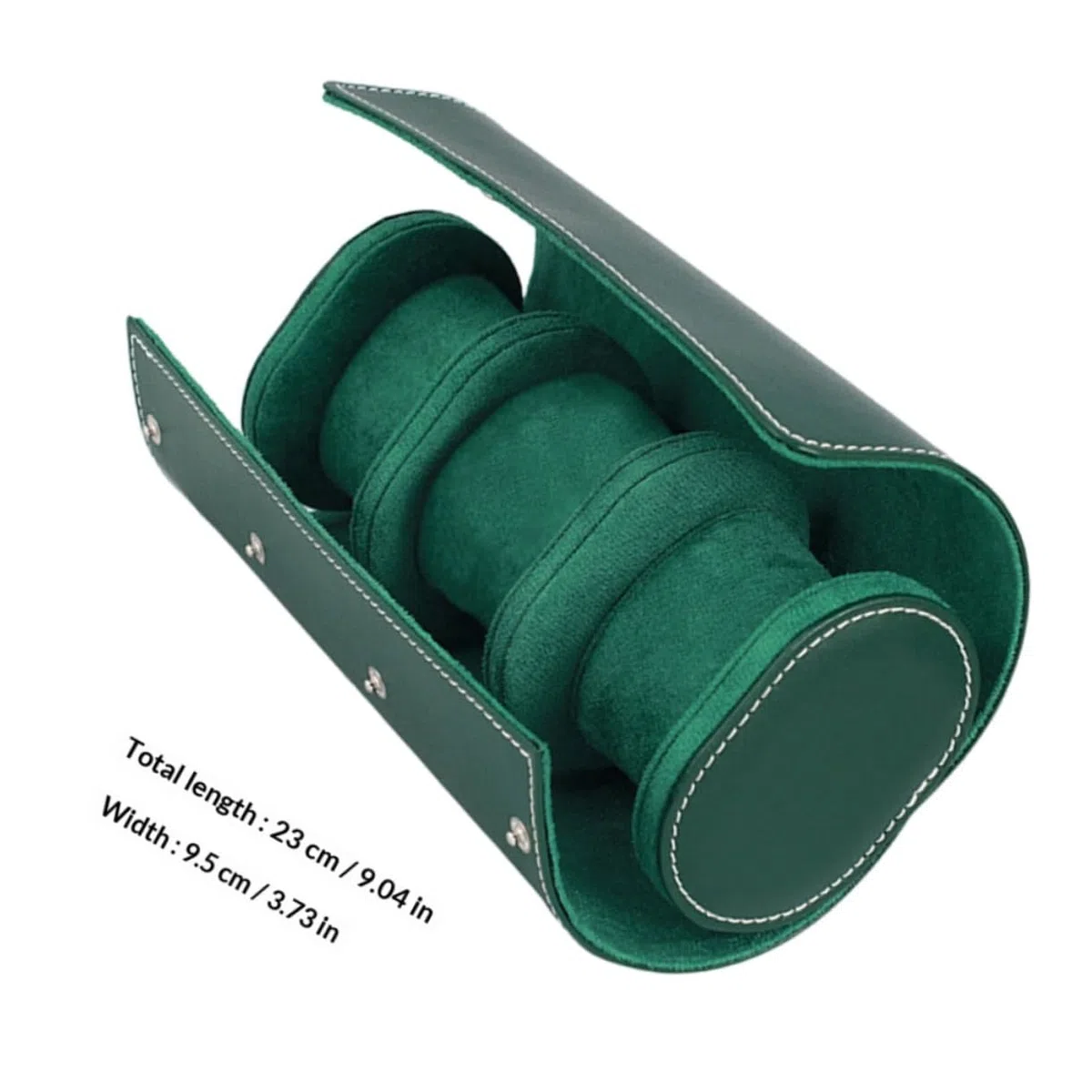 SECFOU Custodia 3 Scomparti in Pelle Pu Verde Porta Orologi da Viaggio Antiurto e Compatta, e Piccoli