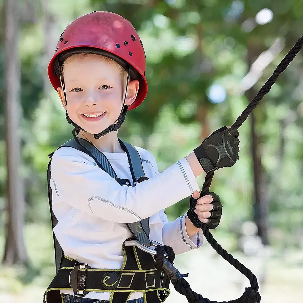 Amexo Guanti da Ciclismo a Metà Dita per Bambibi Antiscivolo Guanti Bici da Ciclismo Mezze Dita, Guanti Protettivi Sportivi per Bambini Allenamento in Bicicletta Arrampicata (6-10 Anni)