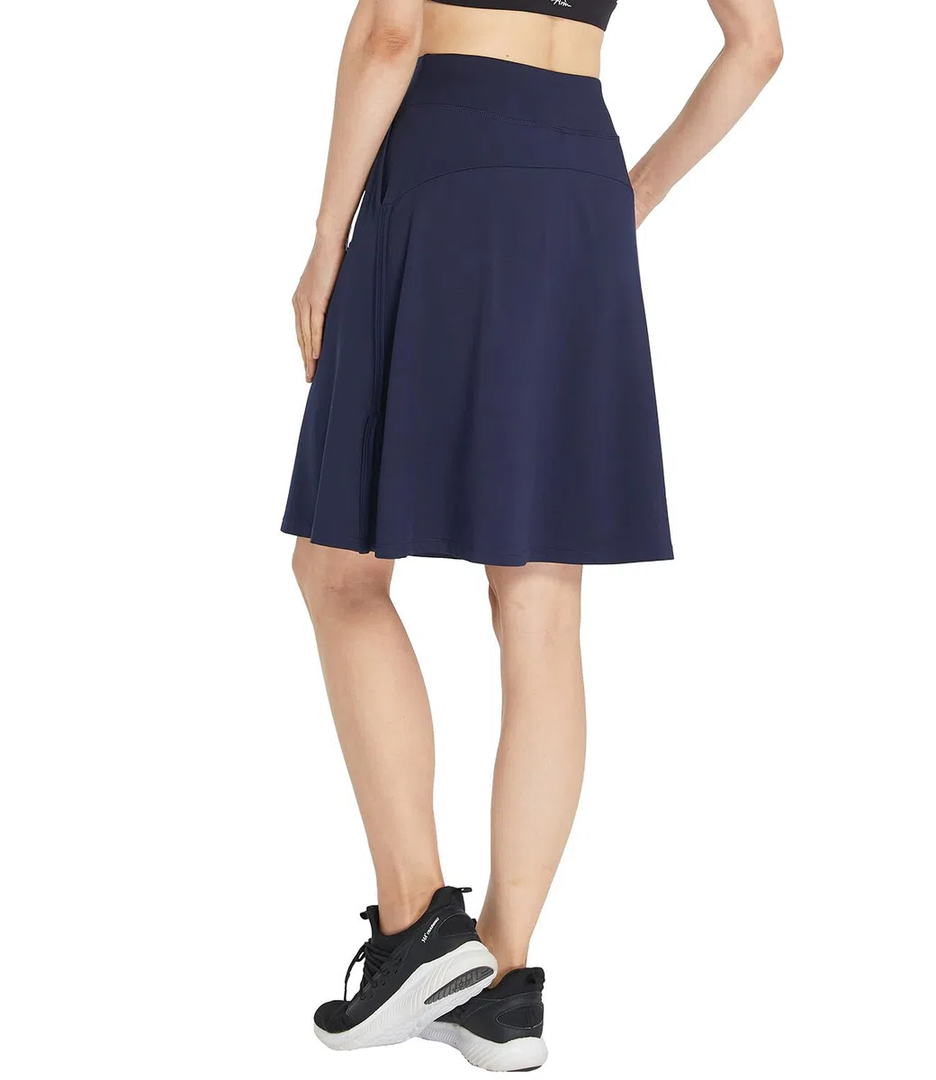 Gonna Golf Donna al Ginocchio Gonna Pantalone Estiva Gonne con Pantalono Interni & Tasca Skort per Trekking Escursionismo Tennis B-Marina Militare L