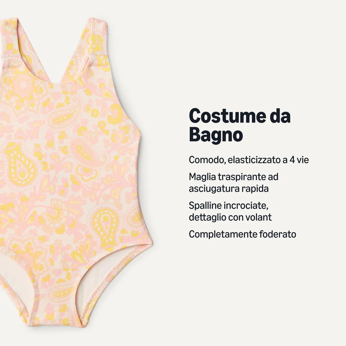 Amazon Essentials x Sofia Grainge Costume da Bagno Intero con Spalline Incrociate, Dettaglio con Volant Bambine e ragazze