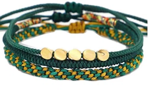 GOODCHANCEUK - Braccialetto intrecciato con nodo di diamante, 3 pezzi, regolabile, in rame, intrecciato a mano, per uomo e donna…